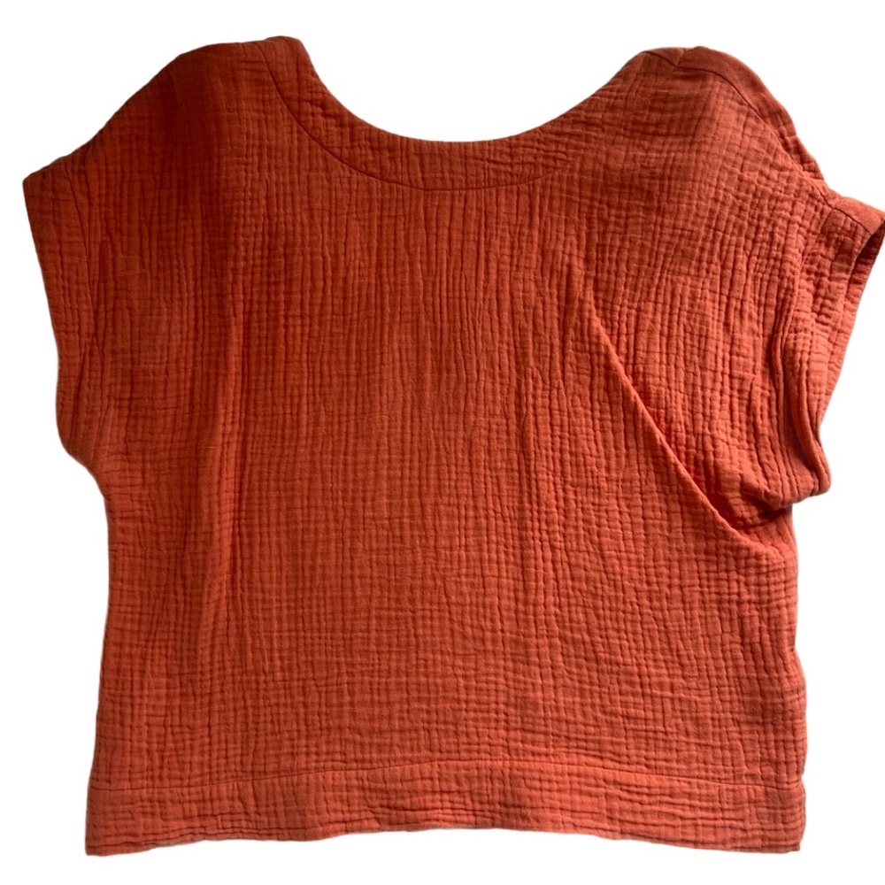 Madewell Women's Cotton Gauze Boxy Top with square back size Medium